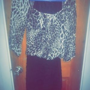 Cheetah long sleeve dress